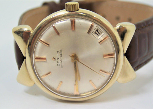 Vintage Solid 14k Gold ZENITH Automatic Watch Cal 2532PC c.1960s* EXLNT  SERVICED