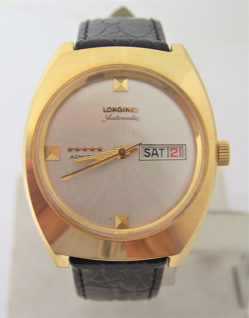 Vintage 18k GP LONGINES 5 Star ADMIRAL Automatic DAY DATE Watch Cal.503 MINT
