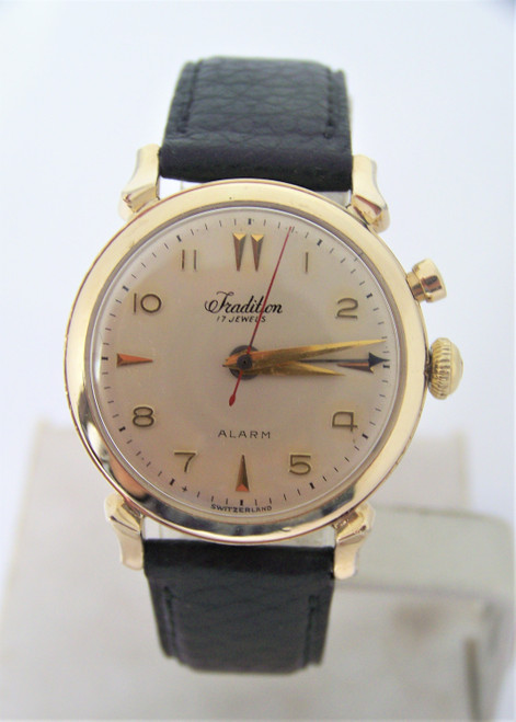 Vintage 10k GF TRADITION CRICKET ALARM Watch 1950s SERVICED ORIGINAL DIAL* EXLNT