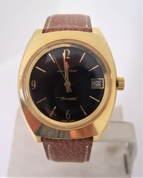 Vintage 18k GP HAMILTON Mens Thin-O-Matic Watch 1970s Cal 629 Micro Rotor* EXLNT