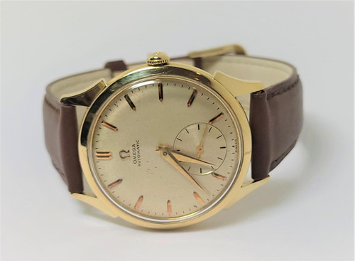 Vintage Mens 14k Gold OMEGA Automatic Watch Cal 342 c.1950 F-6536