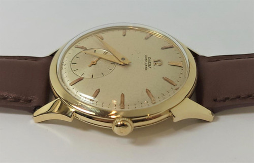 Vintage Mens 14k Gold OMEGA Automatic Watch Cal 342 c.1950 F-6536