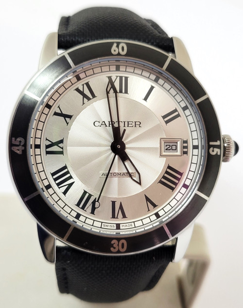 Mens S/Steel CARTIER RONDE CROISI Automatic Watch Ref 3886* 42MM* EXLNT