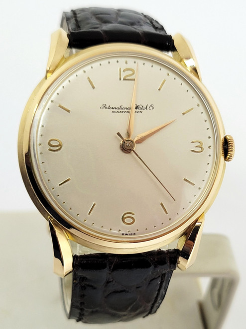 Vintage 18k Rose Gold IWC SHAFFHAUSEN Winding Watch 1950s Cal 89 EXLNT* SERVICED