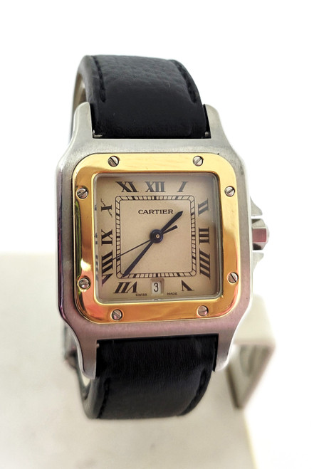 Unisex S/Steel & 18k CARTIER SANTOS Watch 29 mm Ref 187901* EXLNT