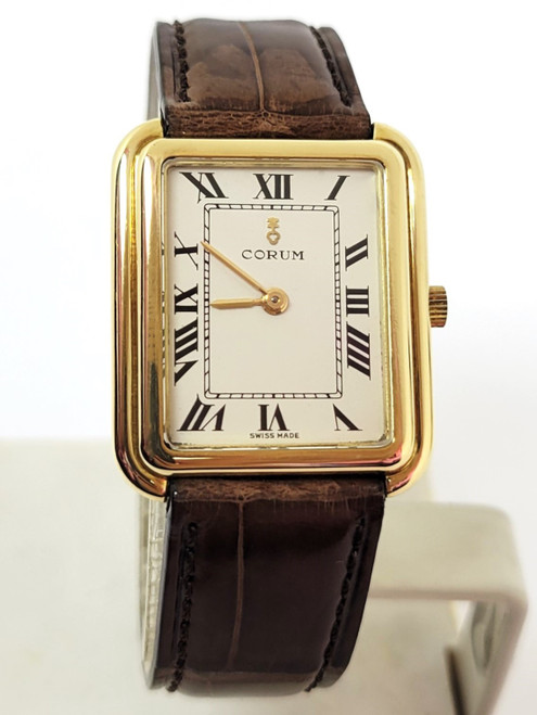 Vintage Solid 18k Yellow Gold Unisex CORUM 27218 Winding Watch* EXLNT