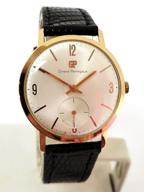 Vintage 18k Rose GIRARD PERREGAUX 8778N Men's Winding 17J Watch c.1960s* EXLNT