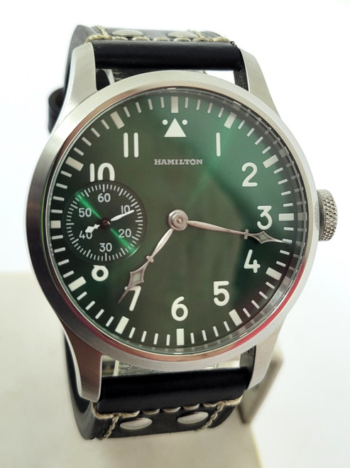 Men's S/Steel High Grade HAMILTON Winding Watch Cal 921 Re-Cased* Green Dial