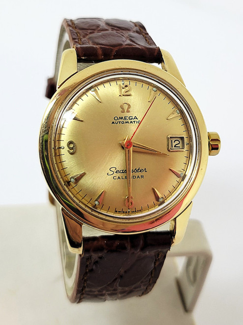 Vintage 18k OMEGA SEAMASTER CALENDAR Automatic Watch Cal 503* 2849 SC EXLNT RARE