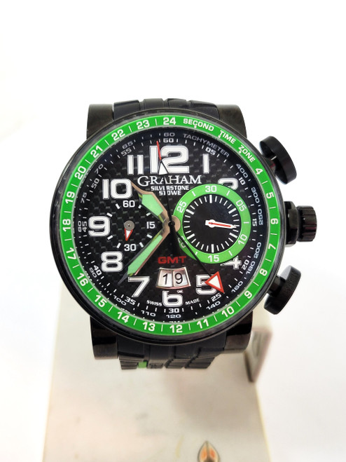 Men's GRAHAM GRAND SILVERSTONE STOWE Chronograph GMT Automatic Black PVD Watch