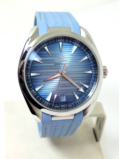Men's S/Steel OMEGA SEAMASTER Automatic CHRONOMETER Summer Blue Dial Watch EXLNT
