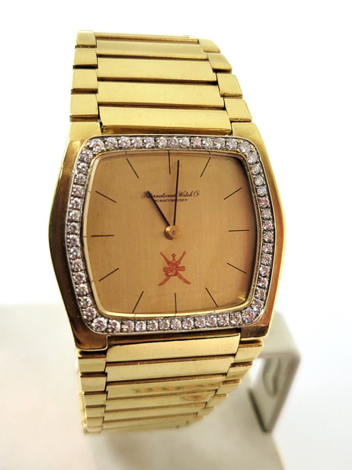 Vintage Solid 18k Yellow Gold IWC KHANJAR Winding Watch With Diamonds* RARE