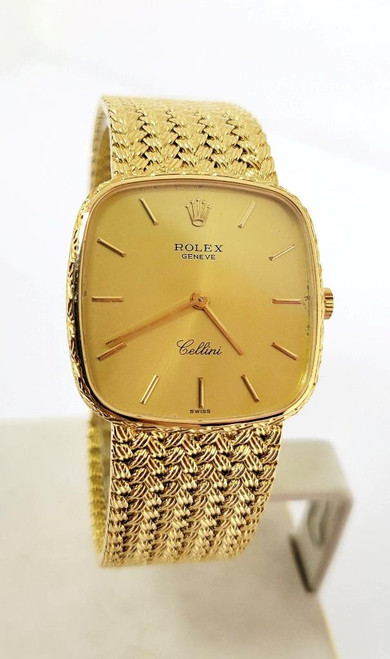 Vintage Mens 18k ROLEX CELLINI Winding Watch c.1976 Ref. 4114* EXLNT* BOX