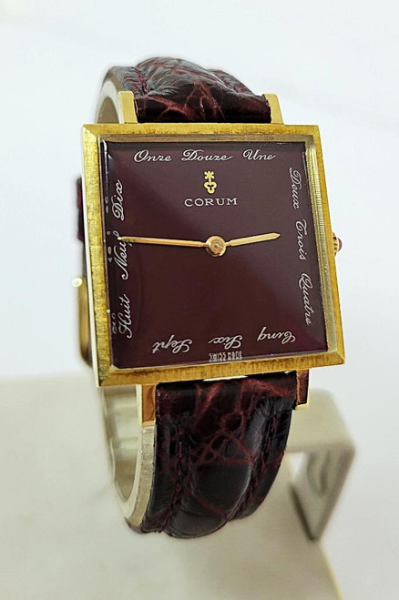 Vintage Solid 18k Yellow Gold Unisex CORUM Ref 8780 Winding Watch* EXLNT