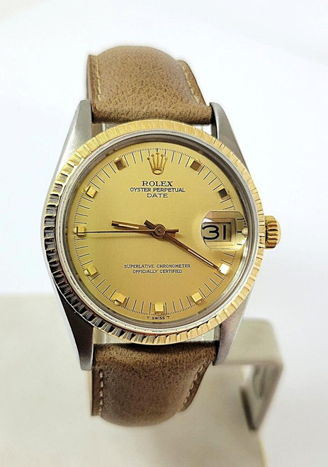 Vintage Steel/18K Mens ROLEX OYSTER DATE Automatic Watch c.1984 Ref 15053* EXLNT