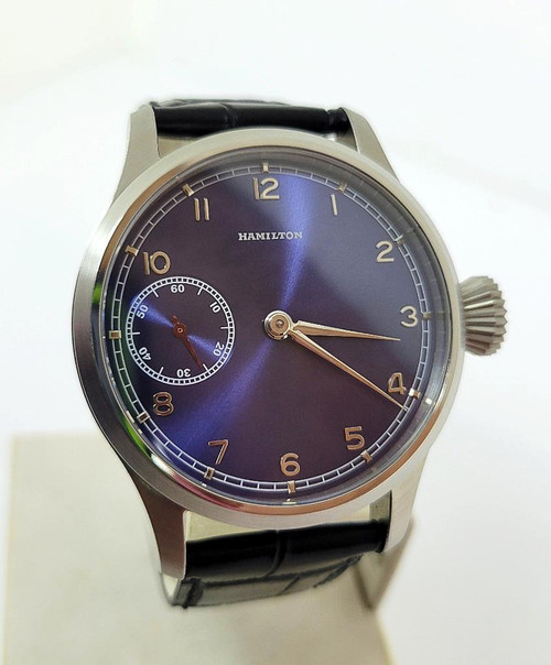 Mens S/Steel High Grade HAMILTON Winding Watch Cal 921 Re-Cased* Blue DIAL