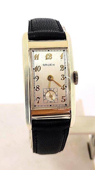 Vintage 14k GRUEN CURVEX Mens Winding Watch c.1938 Cal 355* EXLNT* SERVICED