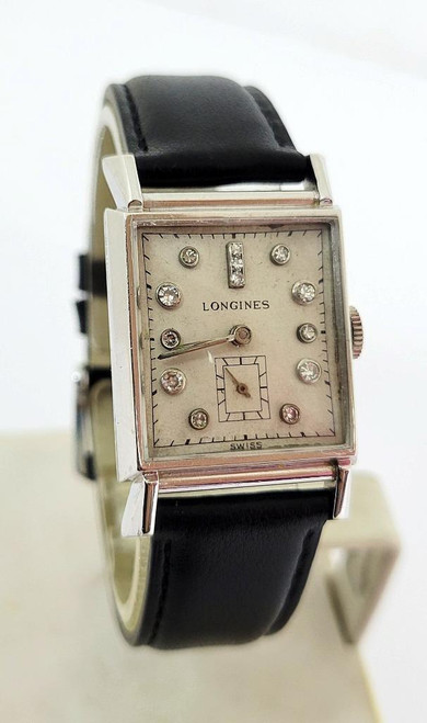 Vintage 14k LONGINES Winding Watch c.1945 Cal 9LT Diamond Markers SERVICED* EXLN