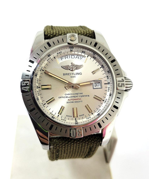 Mens BREITLING GALACTIC Automatic CHRONOMETRE Watch 200m Ref. A45320* EXLNT