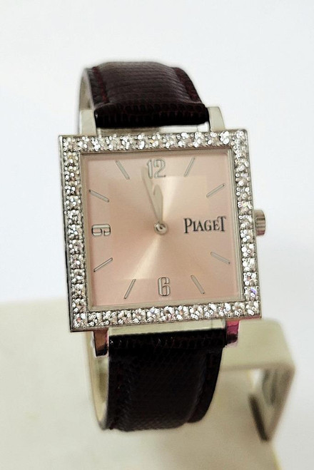 Solid 18k White Gold PIAGET Ladies Dress Watch with Diamonds Ref 50935* EXLNT