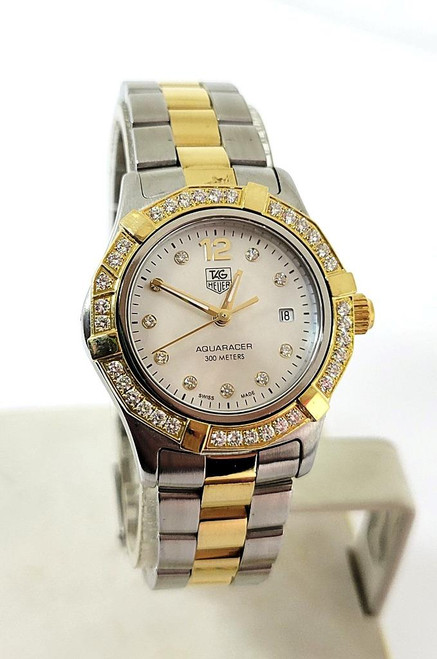 S/Steel & 18k Ladies TAG HEUER PROFESSIONAL 300m Watch with Diamonds Ref WAF1450