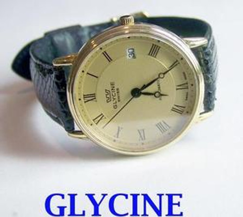 Solid 18K GLYCINE Mens Automatic Watch Ref 3511 1980s*EXLNT* TESTED* LIMITED