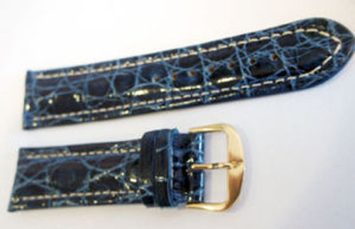 New Genuine Crocodile watch band Blue color 22 mm* Made in Italy