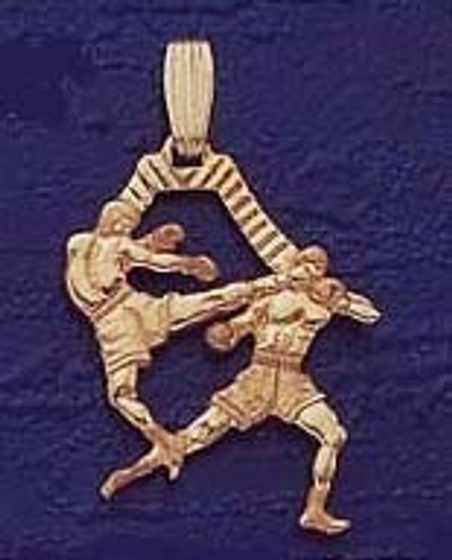 18k goldplated Silver Muay Thai / Thai Boxing Pendant 