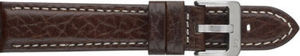 Leather watch band BROWN w/Ecru stitches Available in 18, 20, 22, 24* France