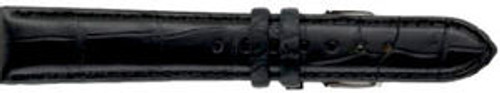Genuine ALLIGATOR watch band MATTE BLACK 18 mm  REGULAR