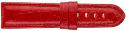 Genuine ALLIGATOR watch band RED color 24mm PANERI