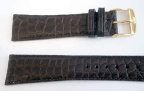 Genuine ALLIGATOR Watch Band BROWN 22 x 18 mm REGULAR size