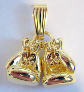 14 kt yellow Gold Solid Boxing Gloves Pendant - Charm