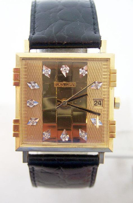 NEW 18K Gold JUVENIA MACHO Mens AUTOMATIC Watch with DIAMOND BEZEL ...