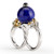 Monsaraje Unity Ring In Plasma Silver & 18k Yellow Accents & Lapis Stone