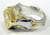 Solid 18k Gold Two Tone Custom Made Men's Ring with Canary CZ