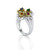 Sterling Silver & 18k Ladies Hearts Ring Sapphire, Topaz, Ruby, Cetrine, Emerald