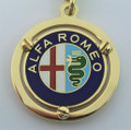 New SOLID 18K GOLD ALFA ROMEO CAR KEY CHAIN With Enamel* RARE