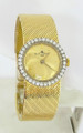 Vintage 14k Gold BAUME & MERCIER Ladies Winding Watch with Diamond Bezel 36589