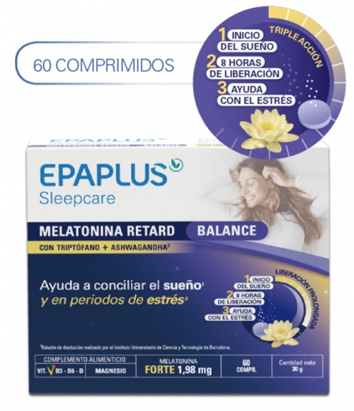 Epaplus sleepcare melatonina retard balance 60 comprimidos Epaplus sleepcare melatonina retard balance 60 comprimidos