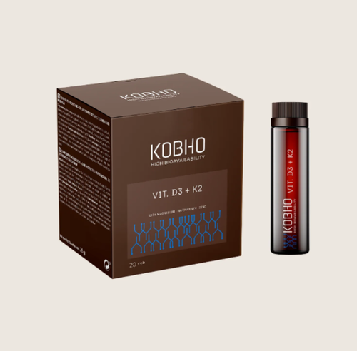 KOBHO VITAMINA D3 + K2 CON MAGNESIO ZINC 20 VIALES