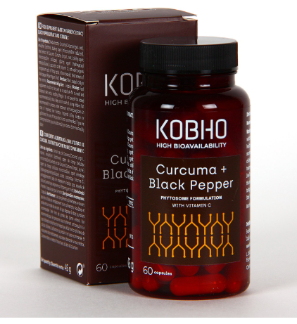 KOBHO CURCUMA + BLACK PEPPER CON VIT C 60 CAPSULAS