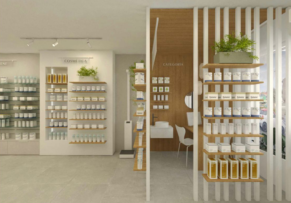 Interior de la Farmacia Manzano en Collado de Villalba, Madrid