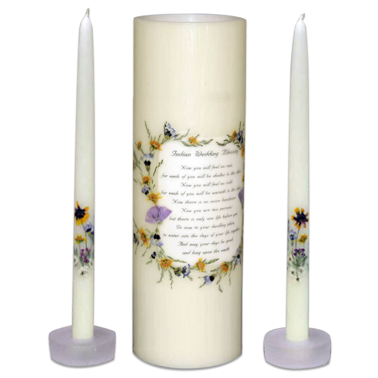 Personalized Double Heart Wedding Unity Candle Set with choice of vers –  CelebrationCandles