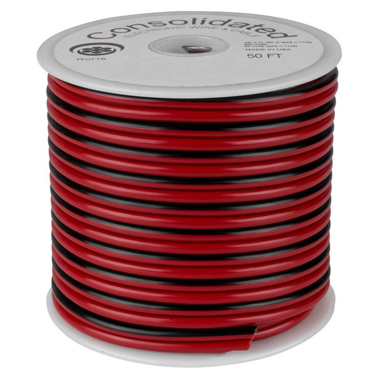 Red & Black 100 Foot 18 AWG Stranded Pure Copper Speaker Zip Wire