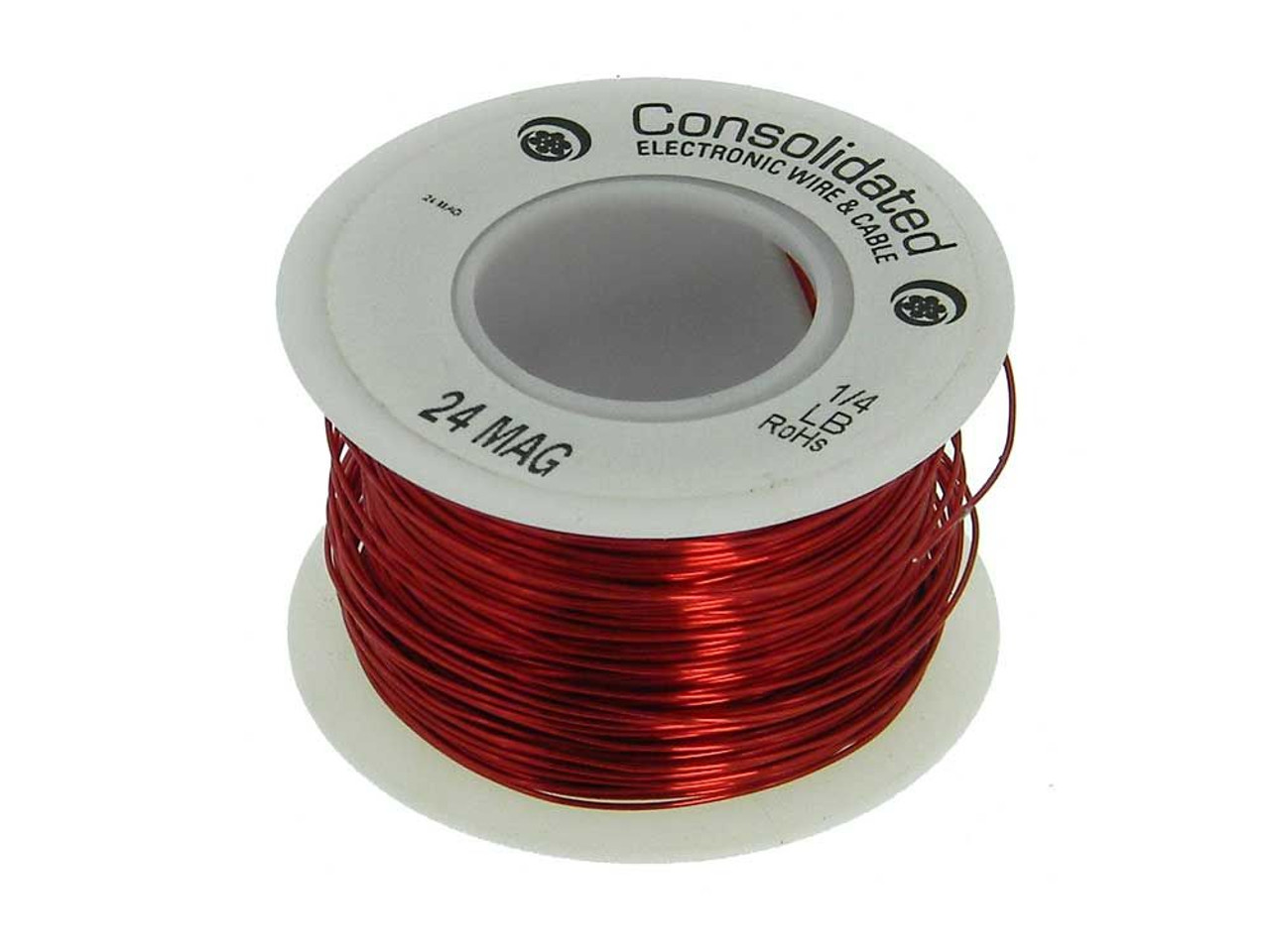 24 AWG Solid Enameled Bare Copper Magnet Wire - 1/4 lb Spool