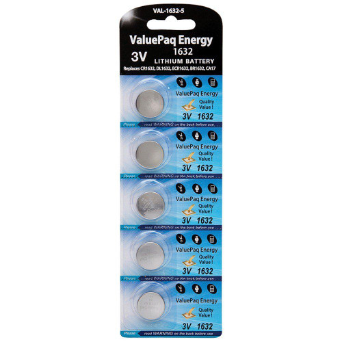 ValuePaq Energy 1632 Lithium Coin Cell Batteries, 5 pk (Local Pickup Only)