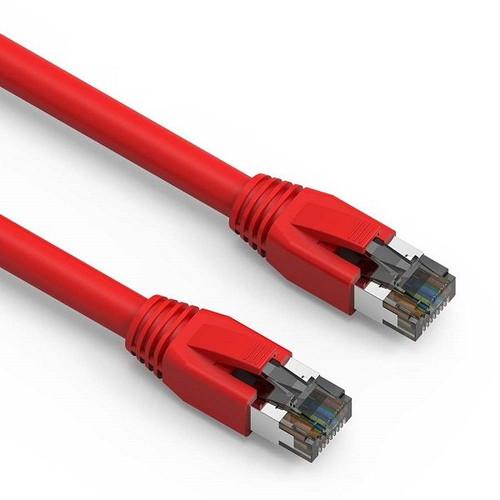 6 Inch Cat.8 S/FTP Ethernet Network Cable 2GHz 40G - Red - Ships from California