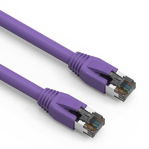 10 Foot Cat.8 S/FTP Ethernet Network Cable 2GHz 40G - Purple - Ships from California