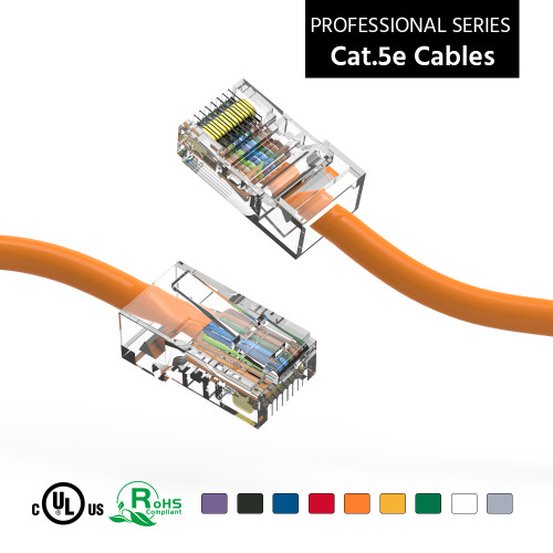 50 Foot Cat5E UTP Ethernet Network Non Booted Cable Orange - Ships from California